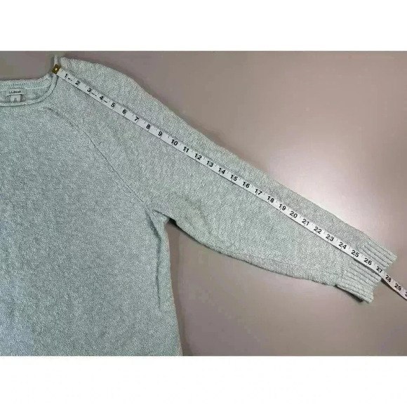 LL Bean Mint Green Cozy Knit Crewneck Sweater Womens Plus 2X Coastal Laggenlook - Picture 5 of 9